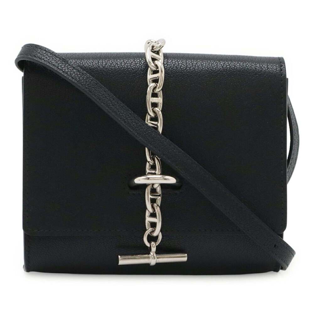 HERMES Chaine d'Ancre To Go Compact Shoulder Bag Pochette Clutch Chevre Siamk...